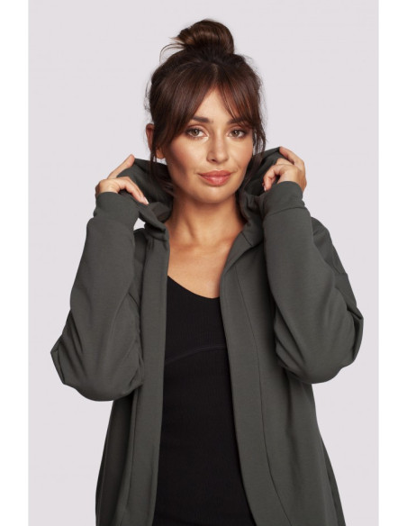 B235 Apsiaustas su užapvalintais kraštais - kariškai žalias