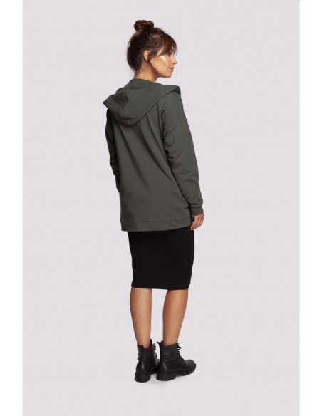 B235 Apsiaustas su užapvalintais kraštais - kariškai žalias