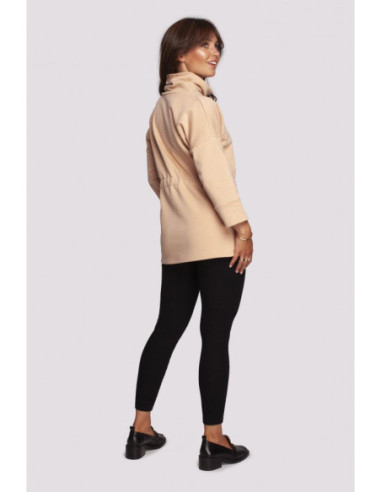 B236 Megztinis golfas su kaspino centais - smėlio spalvos 2