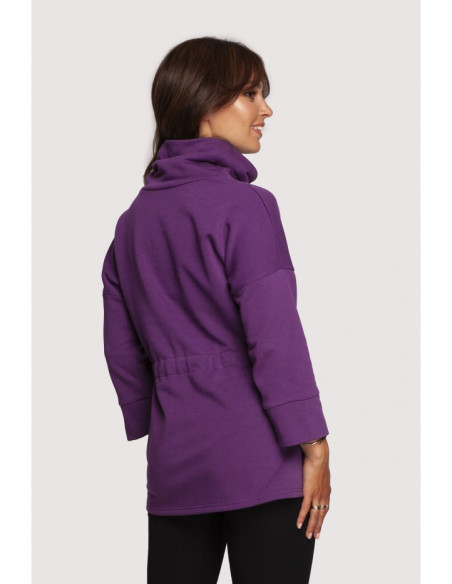 B236 Megztinis su kaspinu ir centais - violetinės spalvos