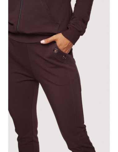 B243 Kelnės su dygsniais ant kojų - rudos spalvos 2