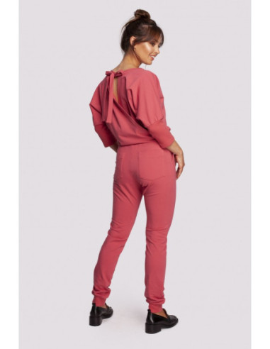 B244 Kombinezonas su užlenkta iškirpte nugaroje - koralų... 2