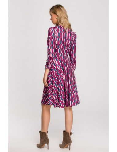 K145 Raštuota platėjanti suknelė - 2 modelis 2