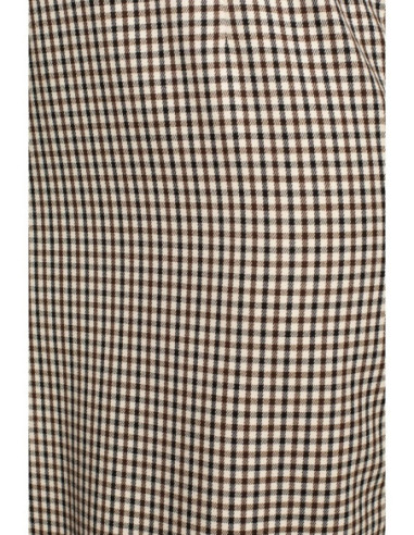 S323 Raštuota suknelė kimono rankovėmis - ruda 2