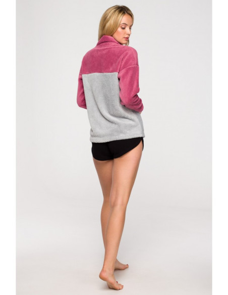 LA115 Pliušinis megztinis su užtrauktuku - 2 modelis