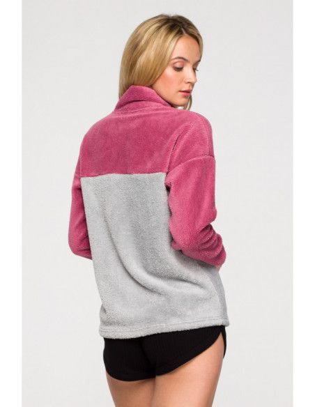 LA115 Pliušinis megztinis su užtrauktuku - 2 modelis