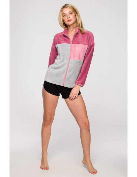 LA115 Pliušinis megztinis su užtrauktuku - 2 modelis