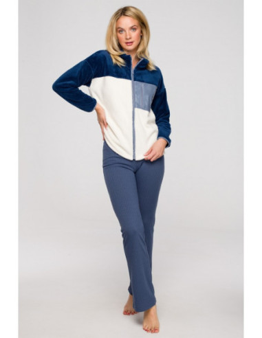 LA115 Pliušinis džemperis su užtrauktuku - 4 modelis 2