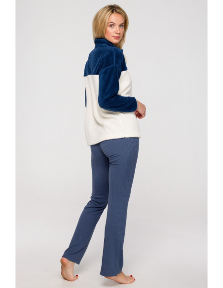 LA115 Pliušinis džemperis su užtrauktuku - 4 modelis