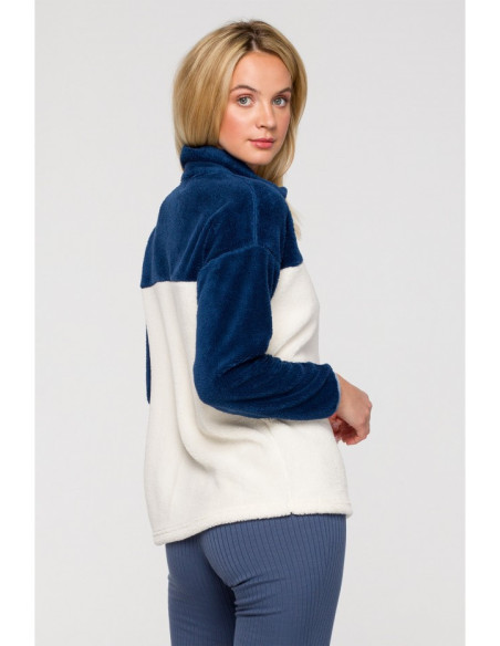 LA115 Pliušinis džemperis su užtrauktuku - 4 modelis