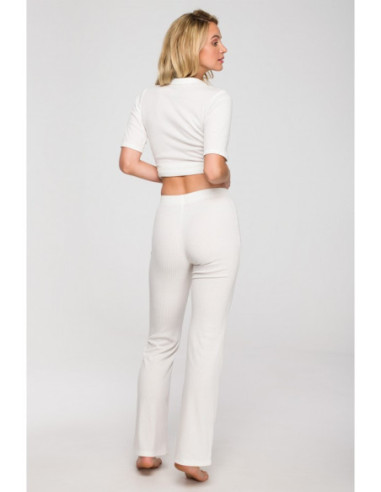 LA117 Dryžuotos kelnės - ecru spalvos 2
