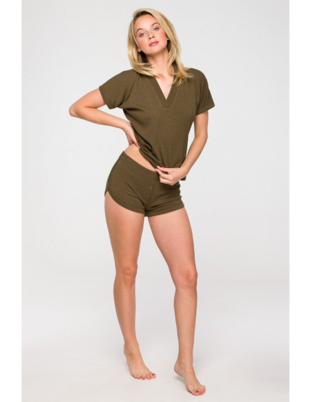 LA121 Miego šortai - chaki spalvos