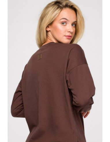 LA122 Palaidinė su ilgomis rankovėmis - šokoladinė 2