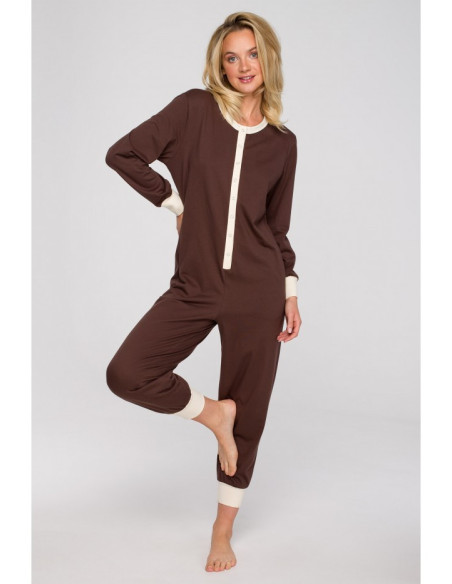 LA124 Ilgas miego kostiumas - šokoladinis
