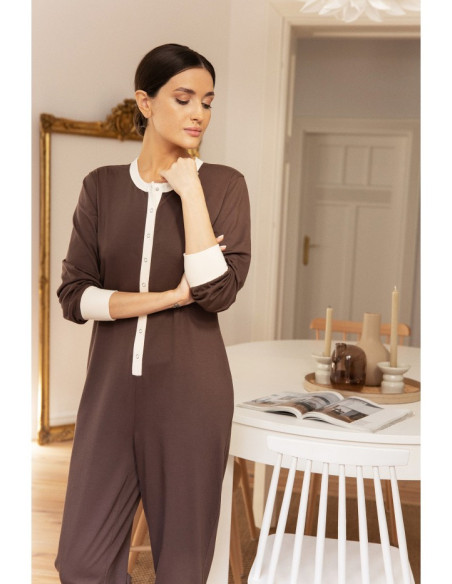 LA124 Ilgas miego kostiumas - šokoladinis