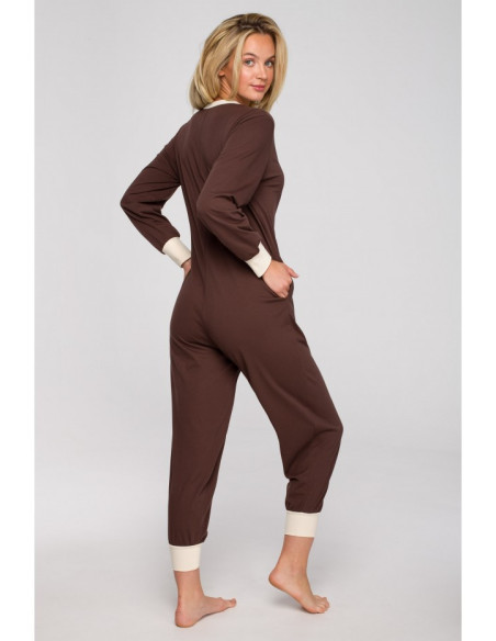 LA124 Ilgas miego kostiumas - šokoladinis