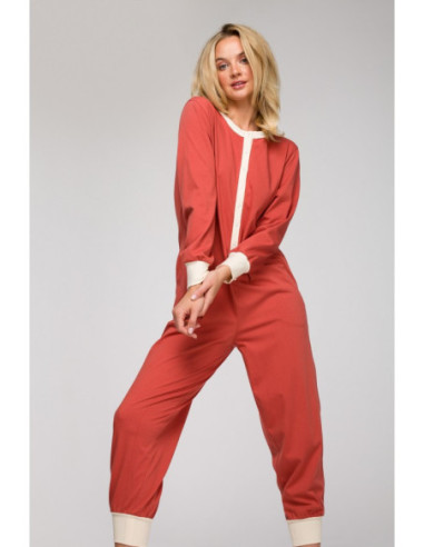 LA124 Ilgas miego kostiumas - karminas 2