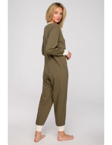 LA124 Ilgas miego kostiumas - chaki spalvos 2