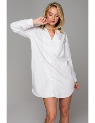 LA126 Naktiniai marškiniai su apykakle - balti 2