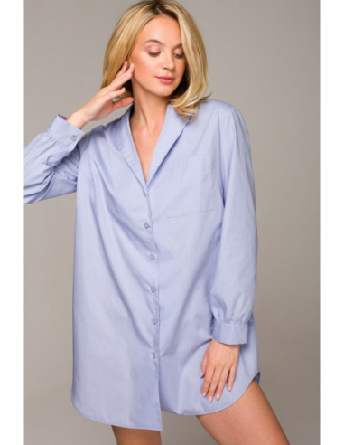 LA126 Naktiniai marškiniai su apykakle - mėlyni 2