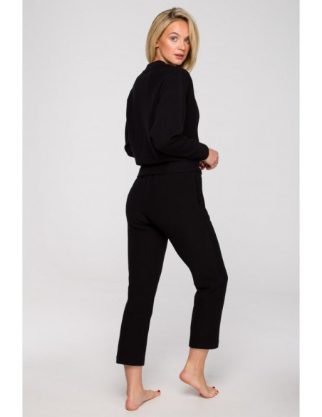 LA128 Palaidinė su voko formos iškirpte - juoda