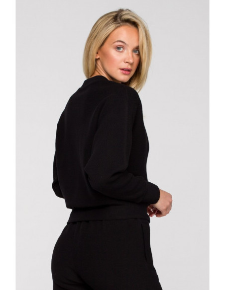 LA128 Palaidinė su voko formos iškirpte - juoda