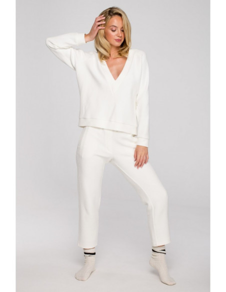 LA131 Palaidinė su gilia iškirpte - ecru spalvos