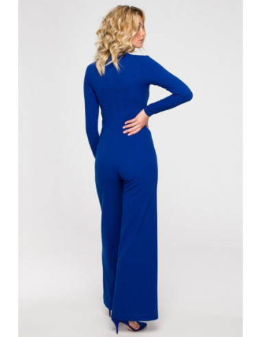 K151 Kombinezonas su gilia iškirpte - rugiagėlių mėlyna 2