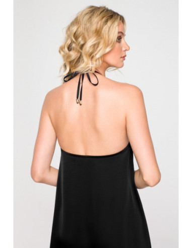 K154 Plėšyta suknelė su gėlėmis - juoda 2