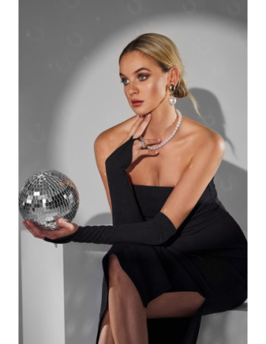 K158 Suknelė su pirštinėmis - juoda 2