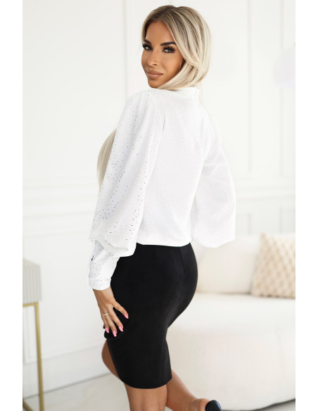  569-2 Suede Skirt with Tie - black 