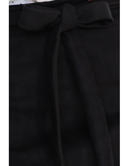  569-2 Suede Skirt with Tie - black 