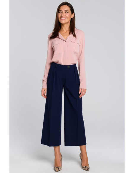 S144 Palaidinė su laisvais marškiniais - pudros mėlyna