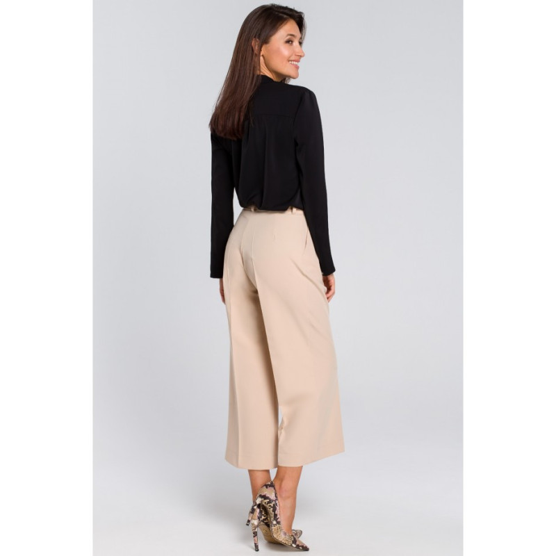 S139 Moteriškos "culotte" kelnės - smėlio spalvos 2