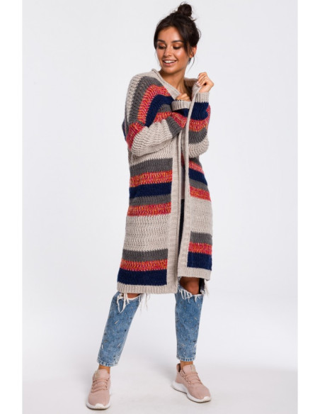 BK036 Įvairiaspalvis megztinis - 3 modelis