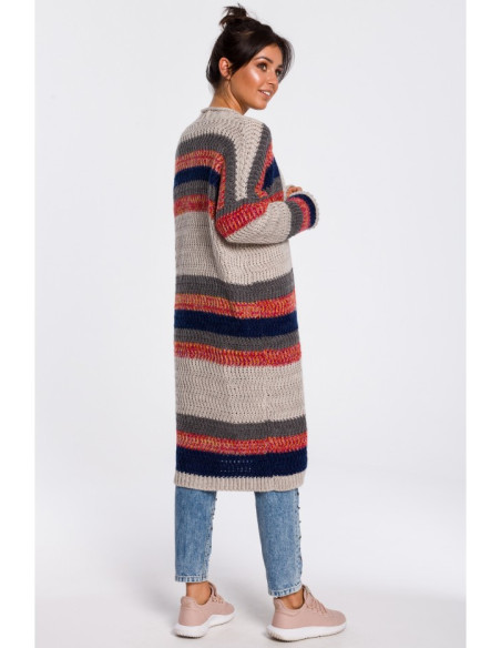 BK036 Įvairiaspalvis megztinis - 3 modelis