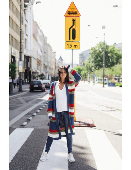 BK036 Įvairiaspalvis megztinis - 4 modelis