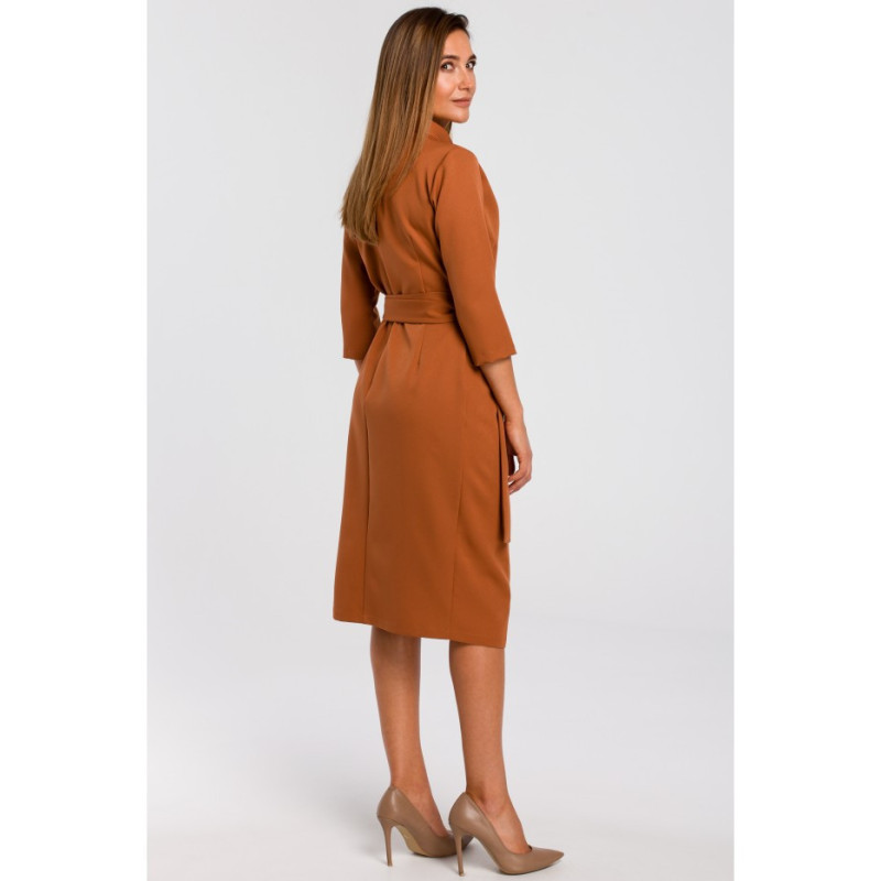 S175 Vokinė suknelė su juosmens diržu - raudona 2