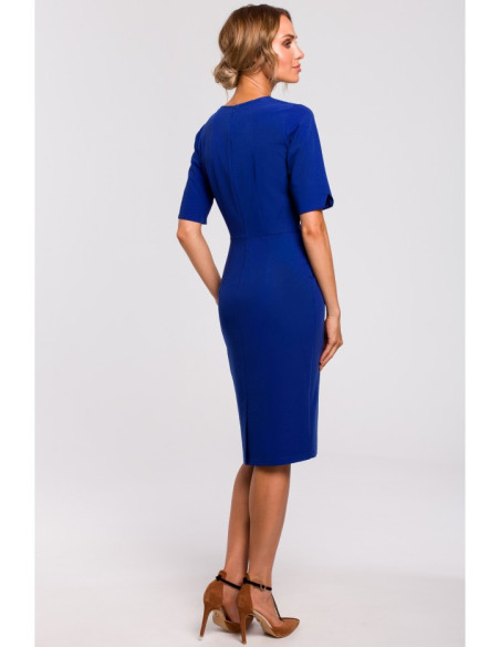 M455 Suknelė su V formos iškirpte - rugiagėlių mėlyna