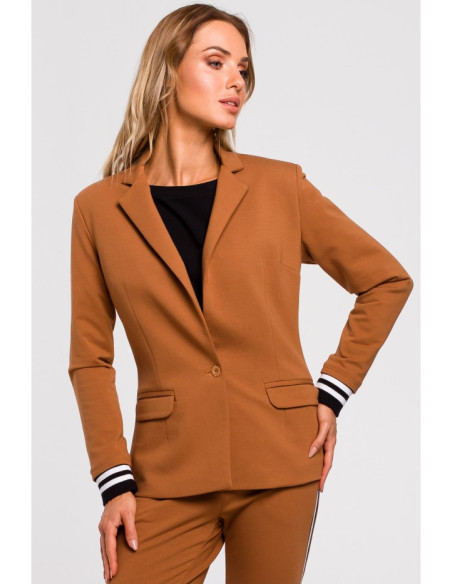 M459 Striukė su briaunuotais rankogaliais - karamelinė