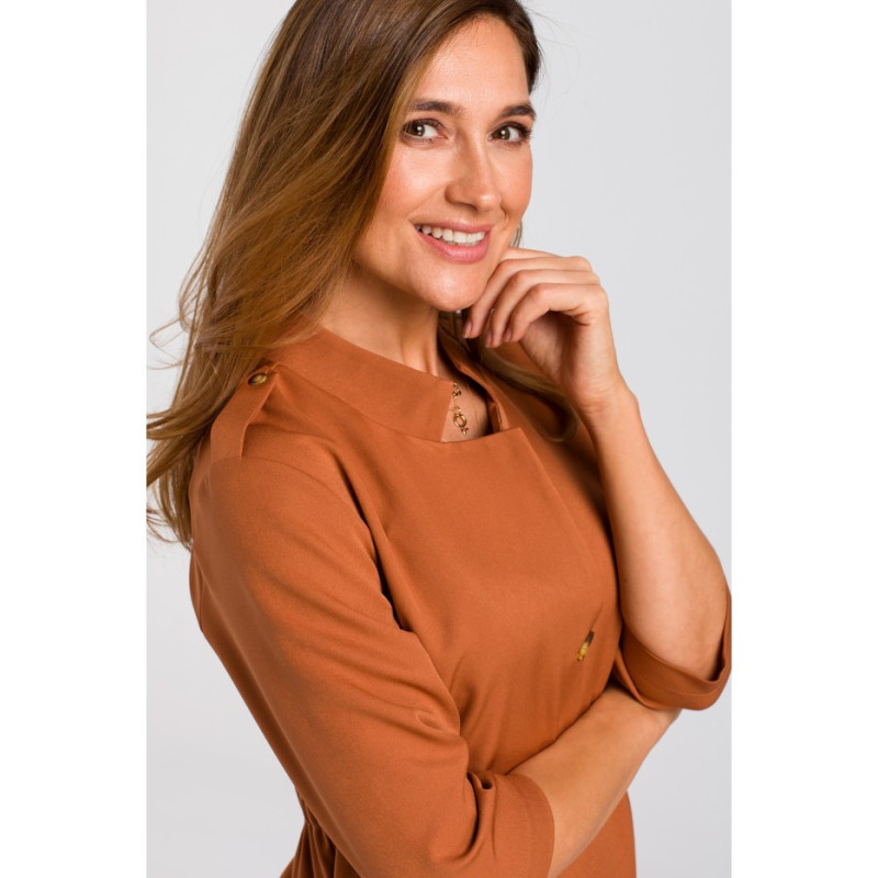 S189 Striukė suknelė su elastine juosta - raudona 2