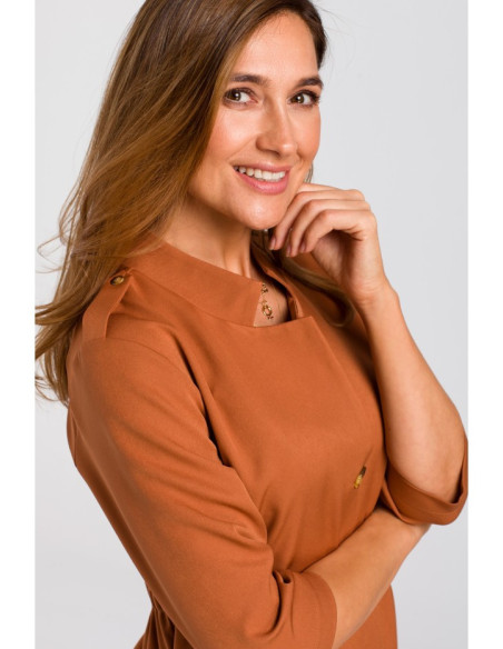 S189 Striukė suknelė su elastine juosta - raudona