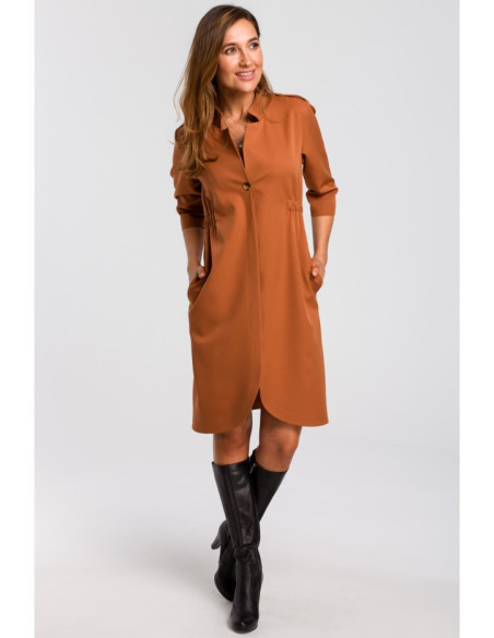 S189 Striukė suknelė su elastine juosta - raudona