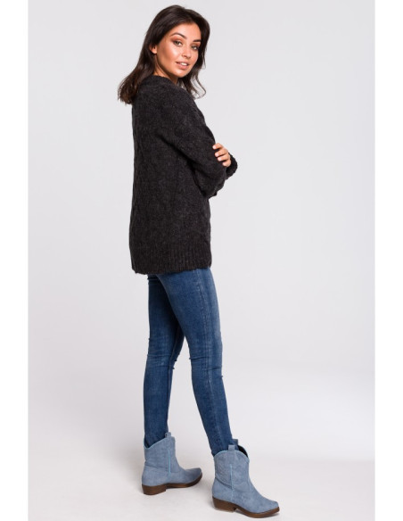 BK038 Pintas megztinis - antracito spalvos