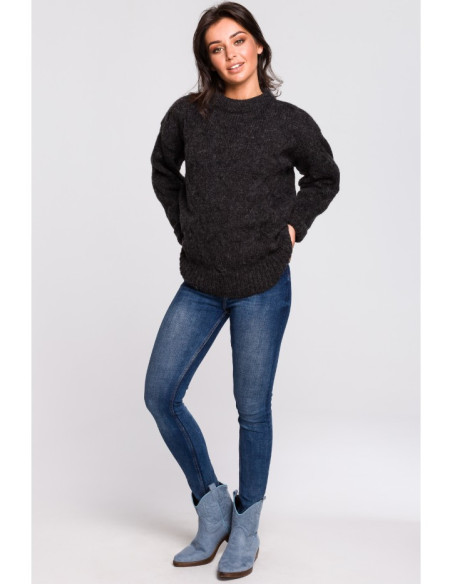 BK038 Pintas megztinis - antracito spalvos