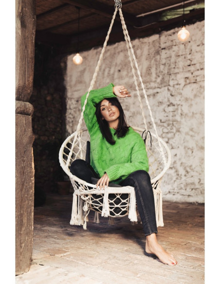 BK038 Pintas megztinis - žalias