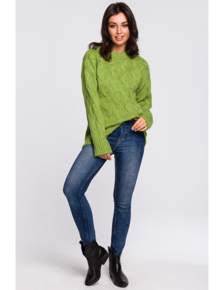 BK038 Pintas megztinis - žalias