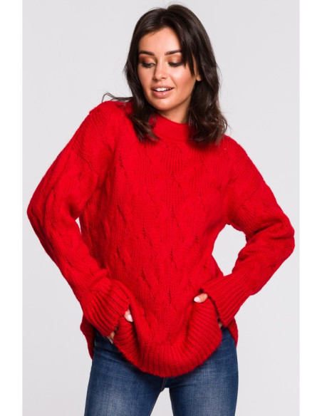 BK038 Pintas megztinis - raudonas