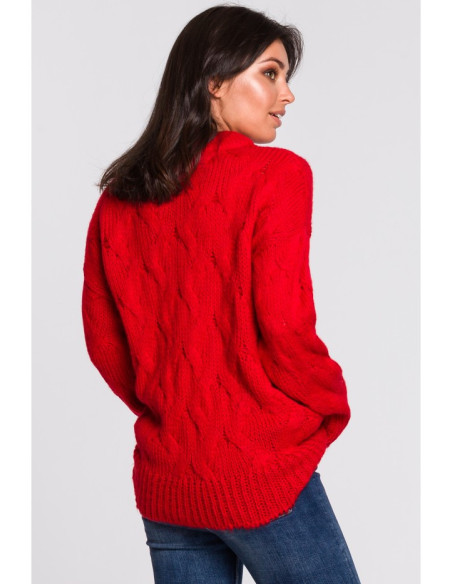 BK038 Pintas megztinis - raudonas