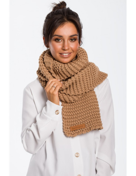 BK041 Ilgas šalikas su lopais - karamelė